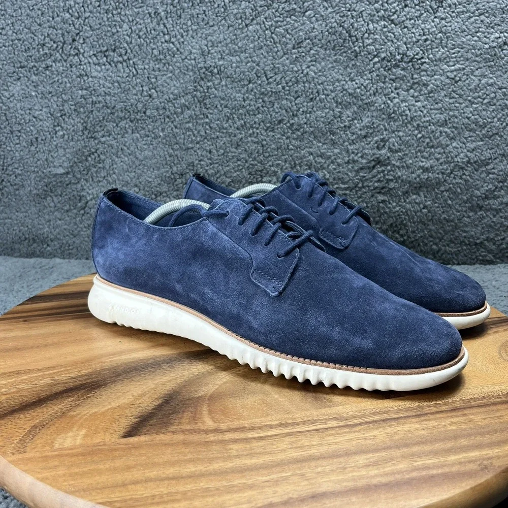 Cole Haan 2.Zerogrand Shoes Blue Suede Mens Sz 11 C25237 Oxfords - NEEDS INSOLES